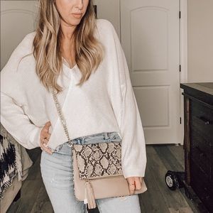 Whitney Foldover Clutch/Crossbody With Chain Strap